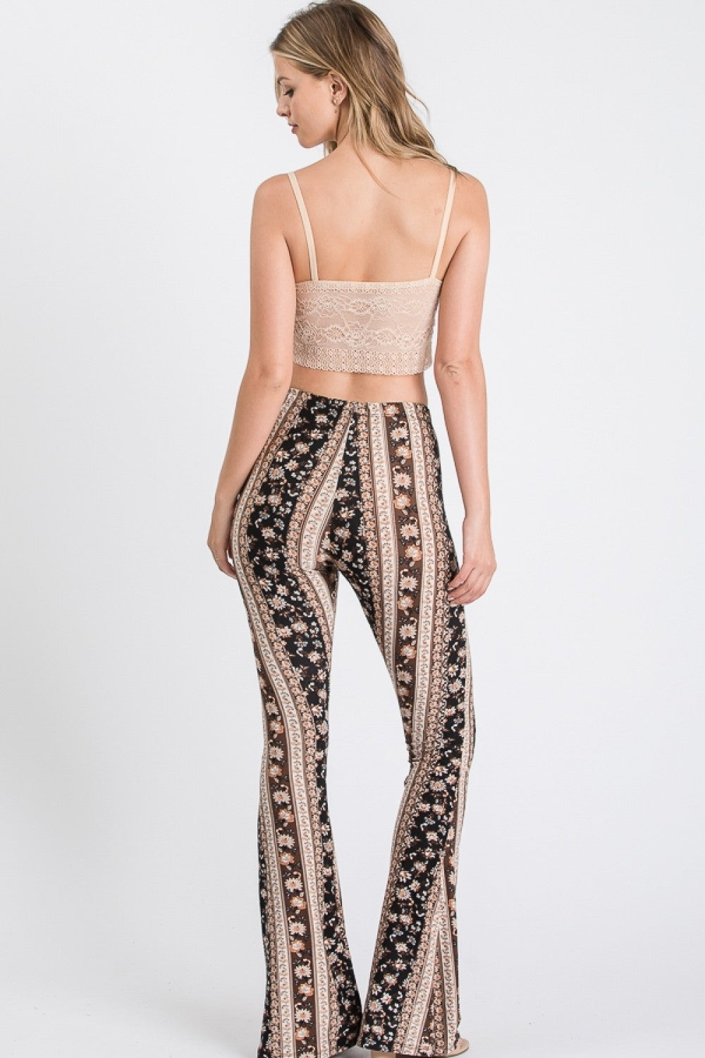 Upsoelle Paisley Print Flare Leg Stretchy Pants