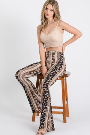 Upsoelle Paisley Print Flare Leg Stretchy Pants