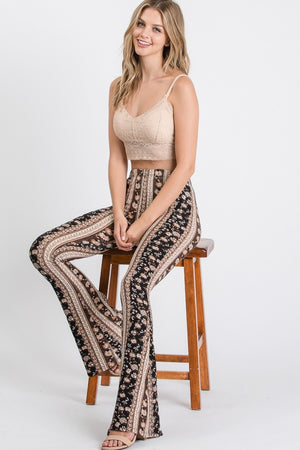 Upsoelle Paisley Print Flare Leg Stretchy Pants