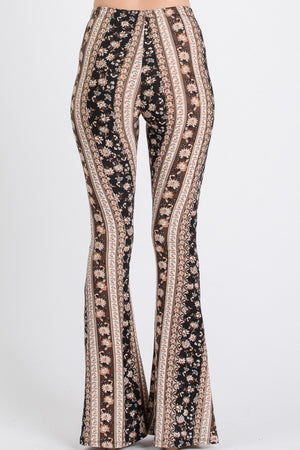 Upsoelle Paisley Print Flare Leg Stretchy Pants