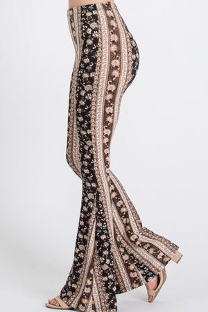 Upsoelle Paisley Print Flare Leg Stretchy Pants