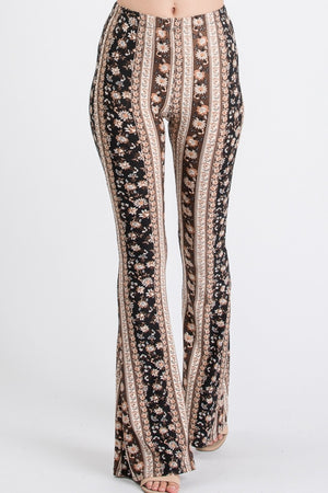 Upsoelle Paisley Print Flare Leg Stretchy Pants