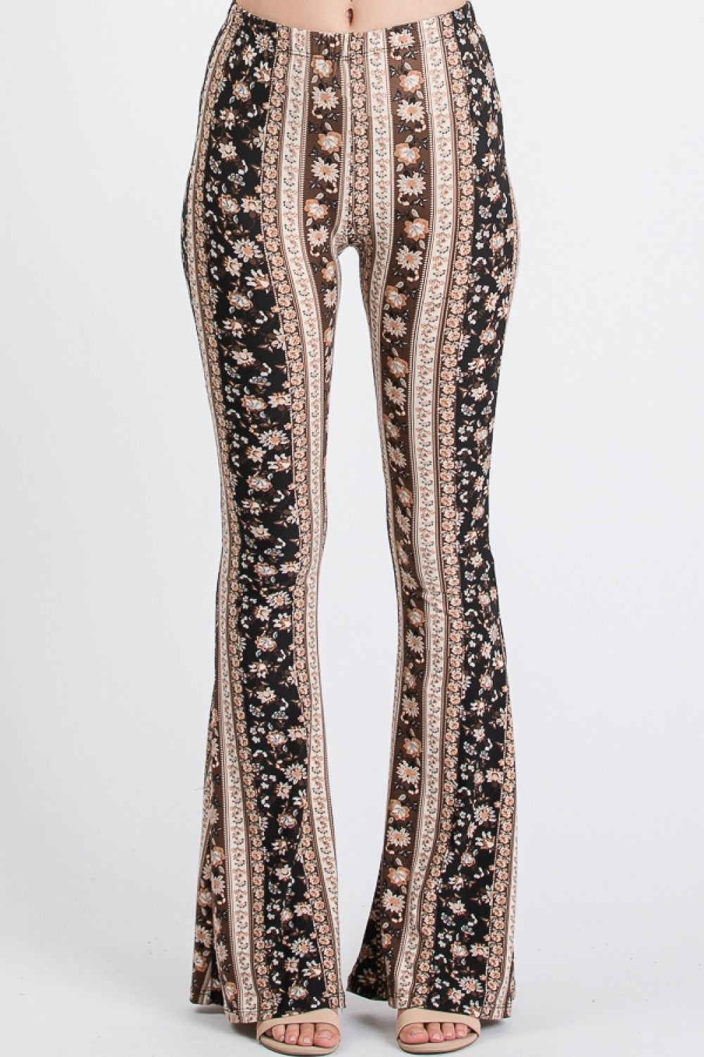 Upsoelle Paisley Print Flare Leg Stretchy Pants